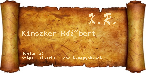 Kinszker Róbert névjegykártya