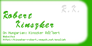 robert kinszker business card
